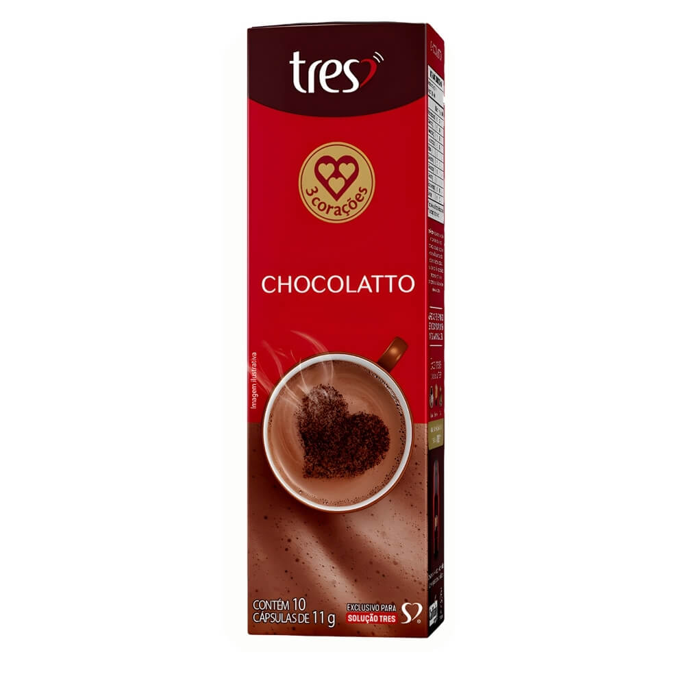 Cápsulas TRES 3 Corações Chocolatte 10 unid.