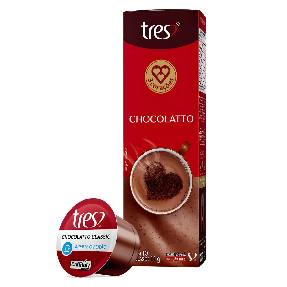 Cápsulas TRES 3 Corações Chocolatte 10 unid.